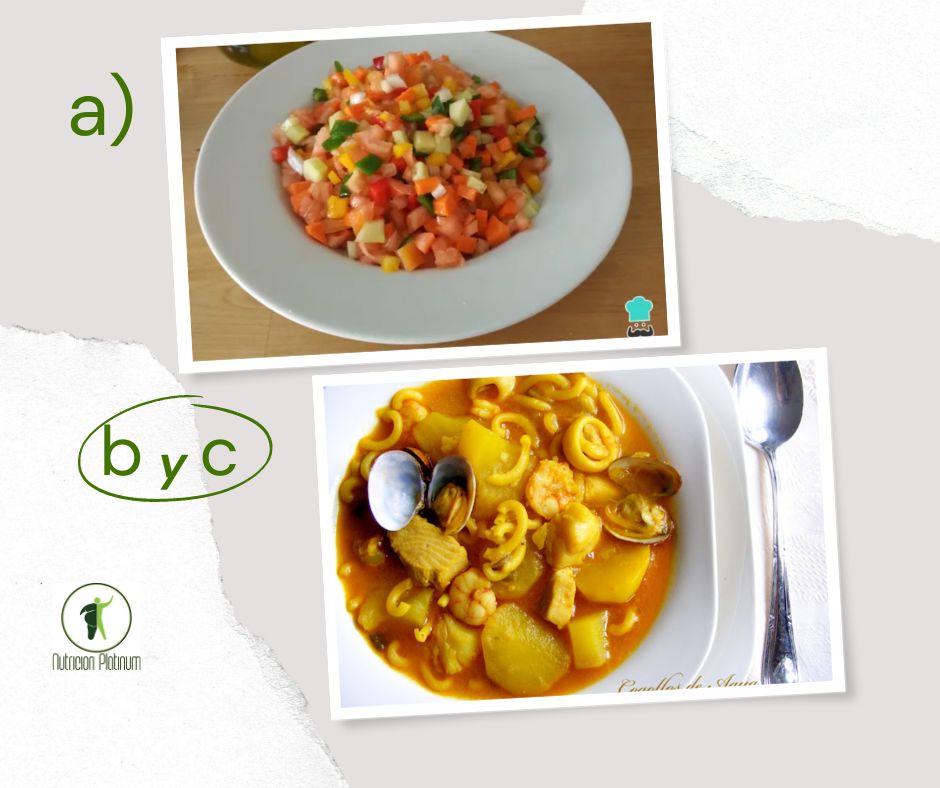 Pipirrana con olla marinera